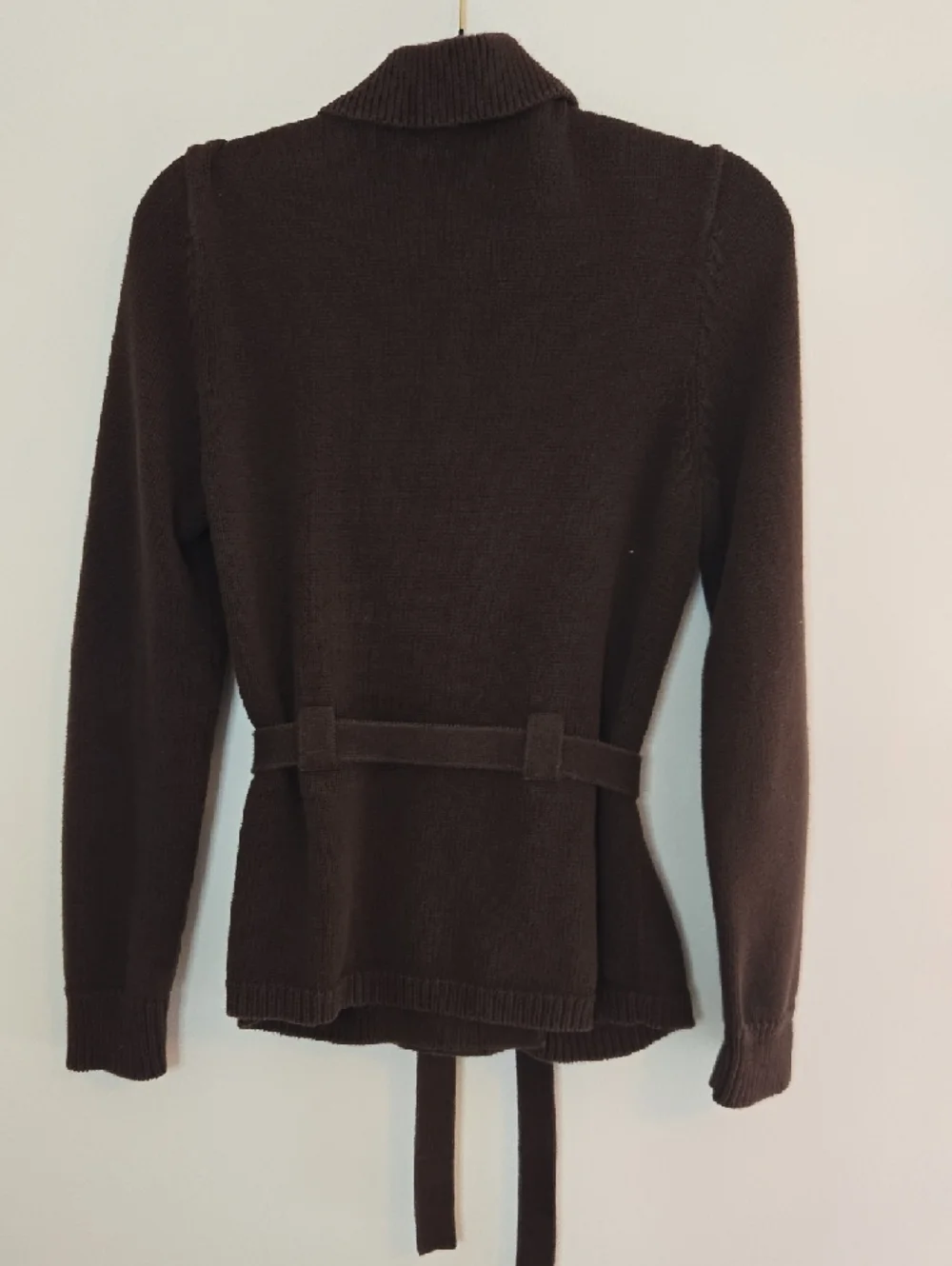 Ralph Lauren Dark Brown Double-Breasted Knit Sweater - Picture 5 of 8
